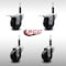 Service Caster 3.5'' SS Soft Rubber Swivel 3/4'' Expanding Stem Caster Set 2 Total Lock Brakes, 4PK SCC-SSEXTTL20S3514-SRS-2-S-2-34 - alternate 2